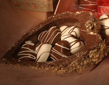 Chopped Nut Encrusted and Embellished Heart  Chocolate Box photo